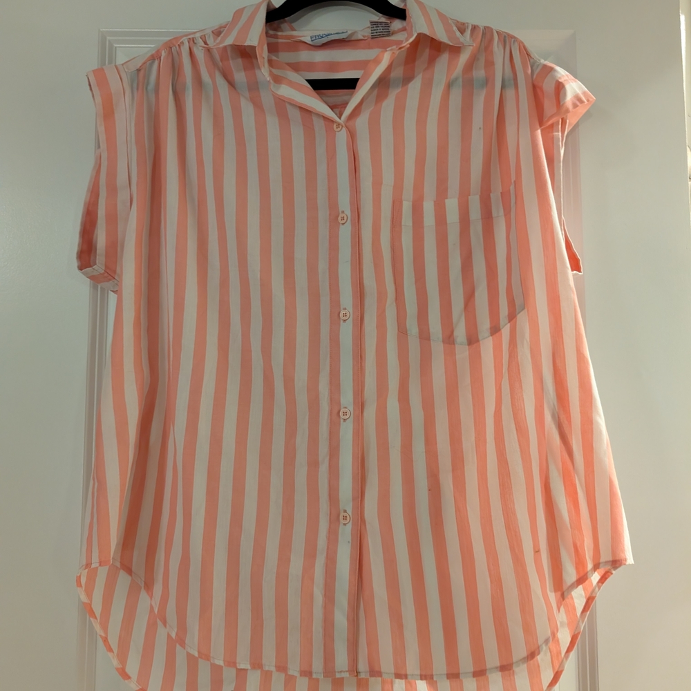 Striped Pink and White Women's Top